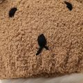 2-pack Baby Cartoon Bear Fuzzy Beanie Hat & Scarf Set Coffee image 3