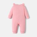 Care Bears Baby Boy/Girl Bear Print 3D Ears Design Long-sleeve Jumpsuit Pink image 3