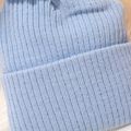 Baby Letter Embroidered Cuffed Knit Beanie Hat Light Blue image 4