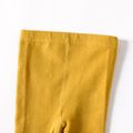 Toddler Girl Sweet Bowknot Design Knit Cotton Leggings Yellow image 3