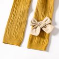Toddler Girl Sweet Bowknot Design Knit Cotton Leggings Yellow image 2