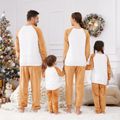 Christmas Family Matching Thickened Coral Fleece Raglan-sleeve Deer Graphic Pajamas Sets (Flame Resistant) ColorBlock image 3