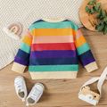 Baby Boy/Girl Heart & Letter Print Rainbow Colorblock Long-sleeve Sweatshirt Multi-color image 2