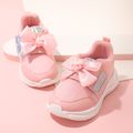 Toddler / Kid Bow Decor Holographic Panel Sneakers Pink image 2