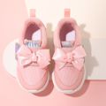 Toddler / Kid Bow Decor Holographic Panel Sneakers Pink image 1