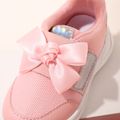 Toddler / Kid Bow Decor Holographic Panel Sneakers Pink image 4