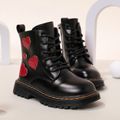 Toddler / Kid Heart Pattern Lace Up Boots Black image 1