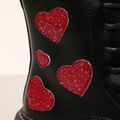 Toddler / Kid Heart Pattern Lace Up Boots Black image 4