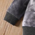 2pcs Toddler Boy Casual Tie Dyed Cotton Sweatshirt and Elasticized Pants Set Grey image 4