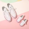 Family Matching Classic Lace Up Canvas Shoes (The tongue label, heel label, and outsole pattern of children's shoes and adult shoes are different) White image 1