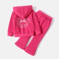 Barbie 2pcs Toddler Girl Character Print Pink Hoodie Sweatshirt and Flared Pants Set Pink image 2