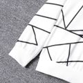 2pcs Kid Boy Geo Print Hoodie Sweatshirt and Pocket Design Pants Set White image 5