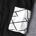 2pcs Kid Boy Geo Print Hoodie Sweatshirt and Pocket Design Pants Set White image 4