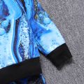 2pcs Kid Boy Space Print Blue Pullover Sweatshirt and Pants Set Blue image 3