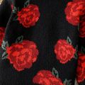 Toddler Girl/Boy Thanksgiving Floral Pattern Knit Sweater Black image 5