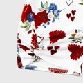 Valentine's Day Mommy and Me Allover Heart & Floral Print V Neck Short-sleeve Twist Knot Bodycon Dresses White image 3