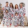 Christmas Family Matching Allover Print Long-sleeve Zipper Onesies Pajamas (Flame Resistant) REDWHITE image 3