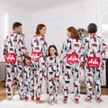 Christmas Family Matching Allover Print Long-sleeve Zipper Onesies Pajamas (Flame Resistant) REDWHITE image 2
