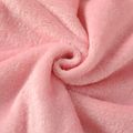 Kid Girl Letter Embroidered Fleece Pink Hooded Sweatshirt Dress Pink image 3