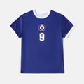 Family Matching Dark Blue Short-sleeve Graphic Football T-shirts (Japan) Tibetanblue image 3