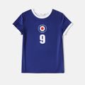 Family Matching Dark Blue Short-sleeve Graphic Football T-shirts (Japan) Tibetanblue image 4