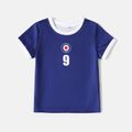 Family Matching Dark Blue Short-sleeve Graphic Football T-shirts (Japan) Tibetanblue image 5