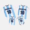Family Matching Short-sleeve Graphic Blue Football T-shirts (Argentina) Blue image 2