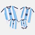 Family Matching Short-sleeve Graphic Blue Football T-shirts (Argentina) Blue image 5