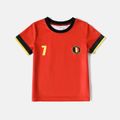Family Matching Red Short-sleeve Graphic Football T-shirts (Belgium) Red image 5