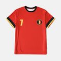 Family Matching Red Short-sleeve Graphic Football T-shirts (Belgium) Red image 3