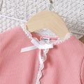 Toddler Girl Lace Trim Bowknot Design Bell sleeves Jacket Cardigan Pink image 4