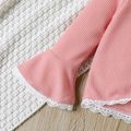 Toddler Girl Lace Trim Bowknot Design Bell sleeves Jacket Cardigan Pink image 5