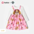 PAW Patrol Toddler Girl Faux-two Floral Print Long-sleeve Dress Colorful image 1