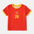 Family Matching Red Short-sleeve Graphic Football T-shirts (Spain) Red image 5