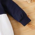 Baby Boy 95% Cotton Bow Tie Decor Contrast Collar Long-sleeve Spliced Jumpsuit Party Outfit BLUEWHITE image 4