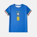 Family Matching Blue Short-sleeve Graphic Football T-shirts (Italy) Blue image 4