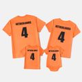 Family Matching Orange Short-sleeve Graphic Football T-shirts (Netherlands) Orange image 5