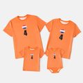 Family Matching Orange Short-sleeve Graphic Football T-shirts (Netherlands) Orange image 3