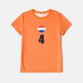 Family Matching Orange Short-sleeve Graphic Football T-shirts (Netherlands) Orange image 4
