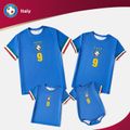 Family Matching Blue Short-sleeve Graphic Football T-shirts (Italy) Blue image 1