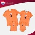Family Matching Orange Short-sleeve Graphic Football T-shirts (Netherlands) Orange image 1