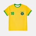 Family Matching Short-sleeve Graphic Yellow Football T-shirts (Brazil) Yellow image 4