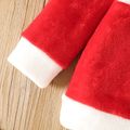 2pcs Toddler Girl Christmas Bowknot Desogn Fleece Dress and Santa Cap Red image 4