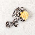 3pcs Baby Girl Letter Print Black Long-sleeve Jumpsuit and Leopard Print Hat with Headband Set Black image 5