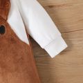 Baby Boy/Girl 95% Cotton Long-sleeve Spliced Fuzzy Bear Ears Jumpsuit Brown image 3
