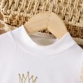 Enfant en bas âge Fille Col montant Doux Manches longues T-Shirt Blanc image 5