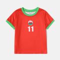 Family Matching Red Short-sleeve Graphic Football T-shirts (Wales) Red image 5