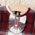Baby Girl Red Plaid Flare-sleeve A-line Dress Red image 5