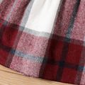 Baby Girl Red Plaid Flare-sleeve A-line Dress Red image 3