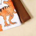 Toddler Boy Animal Dinosaur Print Long Raglan Sleeve Tee Brown image 5